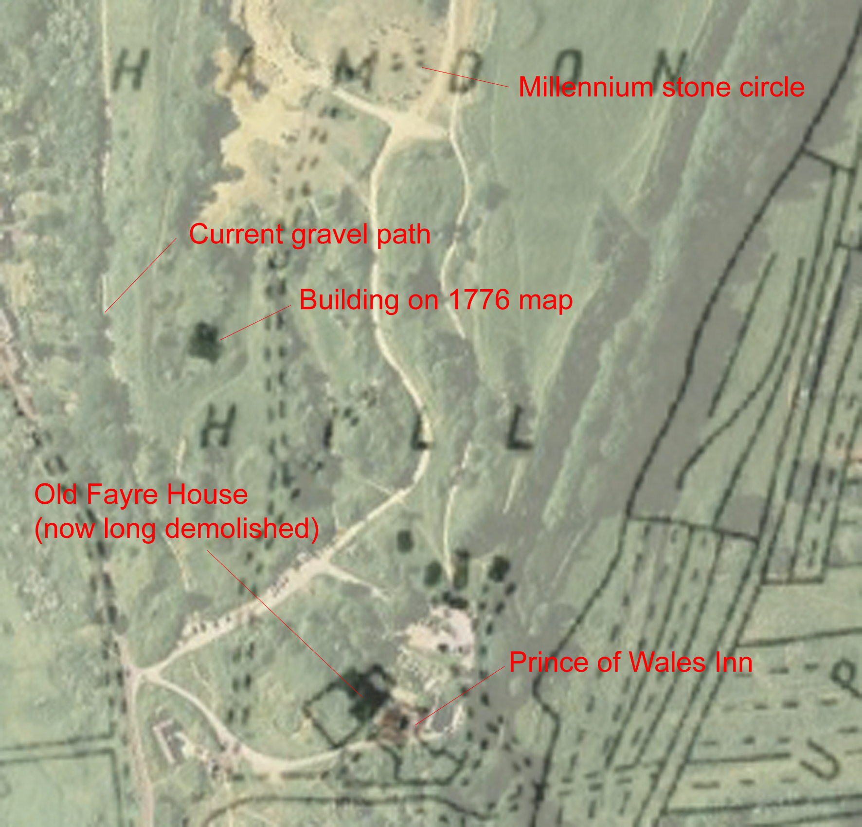 Ham Hill 1776 with overlay