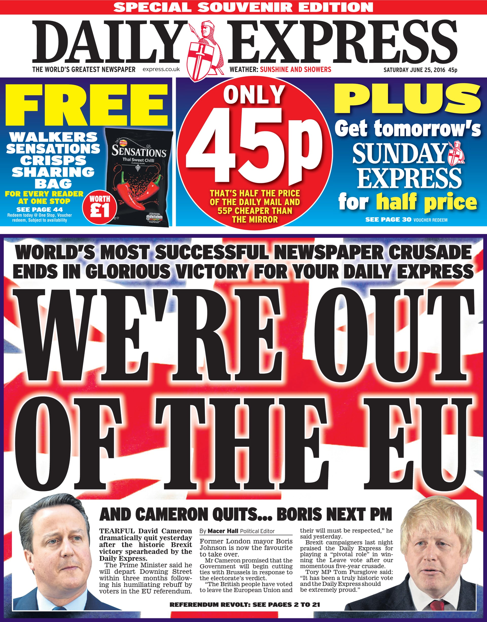 express front page referendum